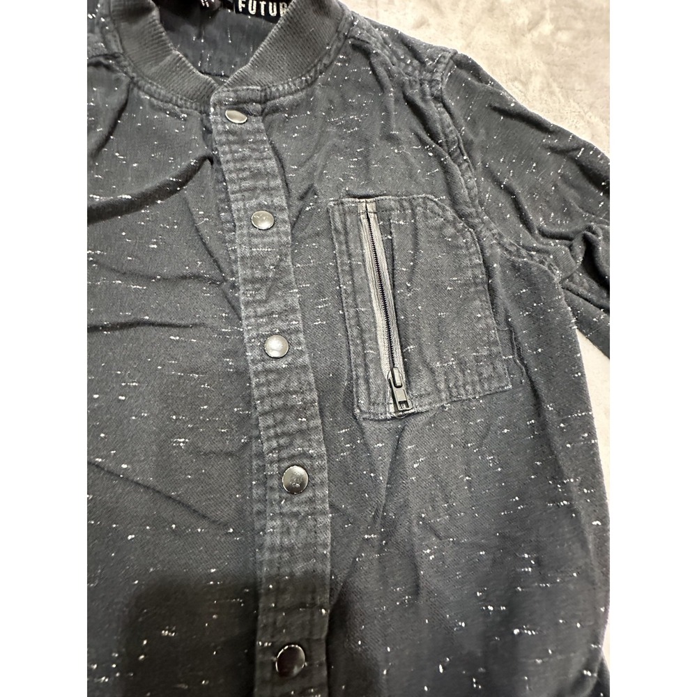 Art Class Boy's Long Sleeve‎ Snap Button Up Shirt Gray Size (6/7) Zip Pocket EUC